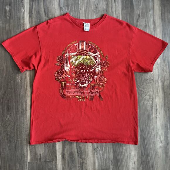 Unbranded Other - Carolina Rebellion 2015 T-Shirt Men's Size L Red Slipknot Marilyn Manson Korn